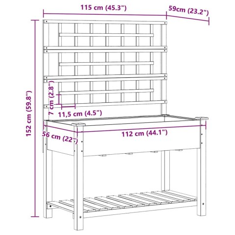 DONICZKA OGRODOWA BEŻOWY 115X60,5X153CM DREWNO ŚWIERKOWE