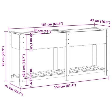 DONICZKA OGRODOWA BEŻOWY 161X43X76,5CM DREWNO ŚWIERKOWE