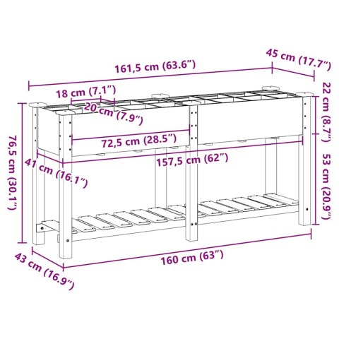 DONICZKA OGRODOWA BEŻOWY 161,5X45X76,5CM DREWNO ŚWIERKOWE