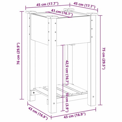 DONICZKA OGRODOWA BEŻOWY 45X45X76,5CM DREWNO ŚWIERKOWE