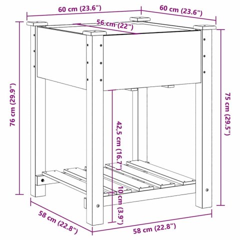 DONICZKA OGRODOWA BEŻOWY 60,5X60X76,5CM DREWNO ŚWIERKOWE