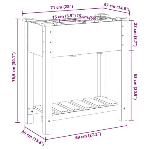 DONICZKA OGRODOWA BEŻOWY 71X37X76,5CM DREWNO ŚWIERKOWE