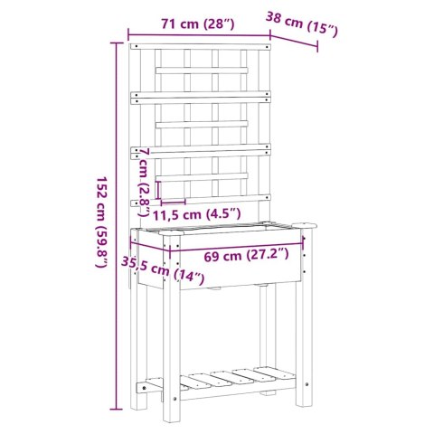 DONICZKA OGRODOWA BEŻOWY 71X38X152CM DREWNO ŚWIERKOWE
