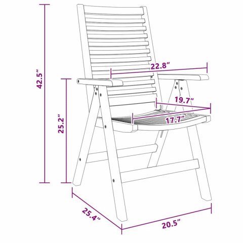 VidaXL Krzesła ogrodowe 2 pcs Brązowy 52 x 64.5 x 108 cm
