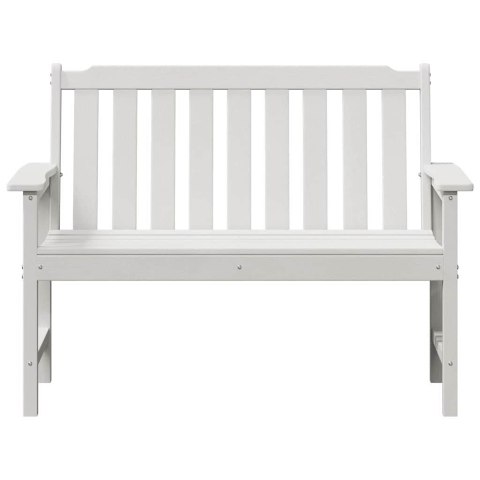 VidaXL Ławka ogrodowa z poduszką Biały 120 x 59 x 88cm HDPE