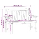VidaXL Ławka ogrodowa z poduszką Biały 120 x 59 x 88cm HDPE