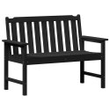 VidaXL Ławka ogrodowa z poduszką Czarny 120 x 59 x 88cm HDPE