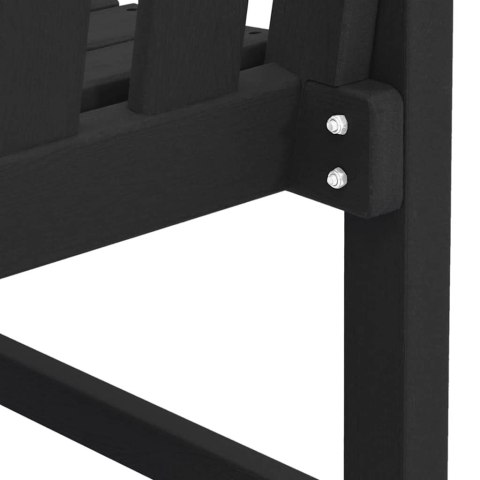 VidaXL Ławka ogrodowa z poduszką Czarny 120 x 59 x 88cm HDPE