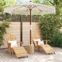 RĘCZNIE ROBIONY PARASOL MAKRAMA BOHO KREMOWY 252 CM TEAK I BAWEŁNA