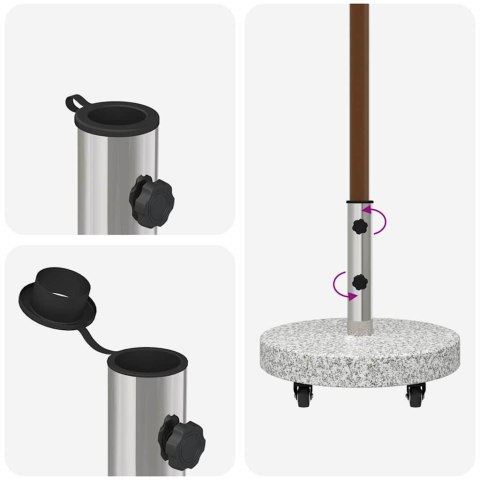 VidaXL Podstawa do parasola Szary 45 x 45 x 45 cm Granit