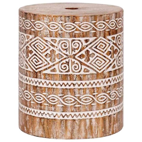 VidaXL Podstawa do parasola biel prana Ø34 x 40 cm Lite drewno