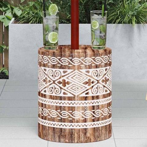 VidaXL Podstawa do parasola biel prana Ø34 x 40 cm Lite drewno