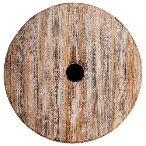 VidaXL Podstawa do parasola biel prana Ø34 x 40 cm Lite drewno