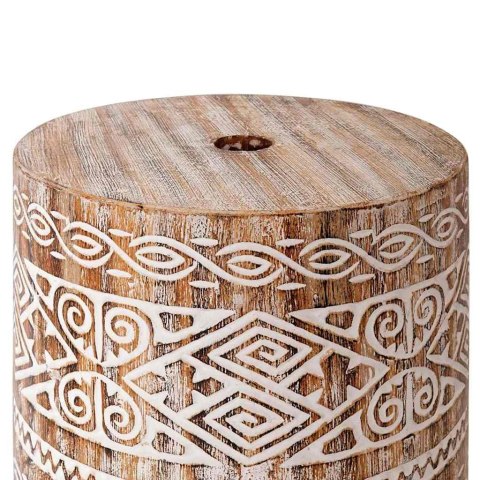 VidaXL Podstawa do parasola biel prana Ø34 x 40 cm Lite drewno