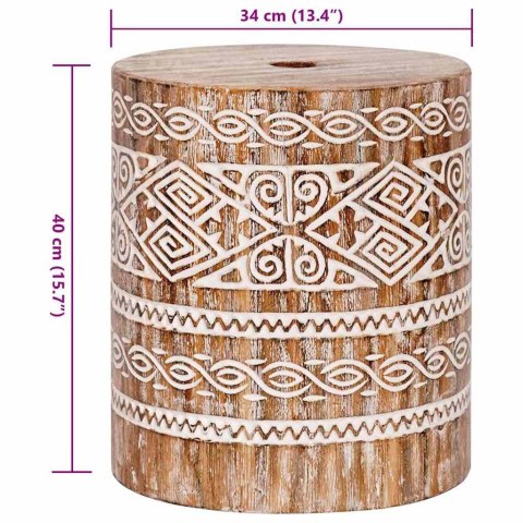 VidaXL Podstawa do parasola biel prana Ø34 x 40 cm Lite drewno