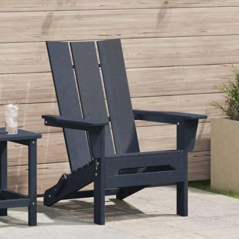 VidaXL Składany fotel Adirondack Granatowy 74.5 x 80.5 x 90cm HDPE