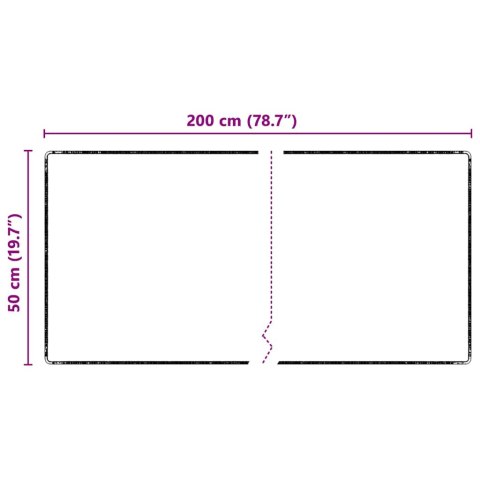 VidaXL Bieżnik dywanowy Czarny 50 x 200 cm 100% Poliester Tuft