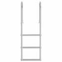 VidaXL Drabinka dokowa 3-stopniowa Srebrny 45 x 11,5 x 134 cm