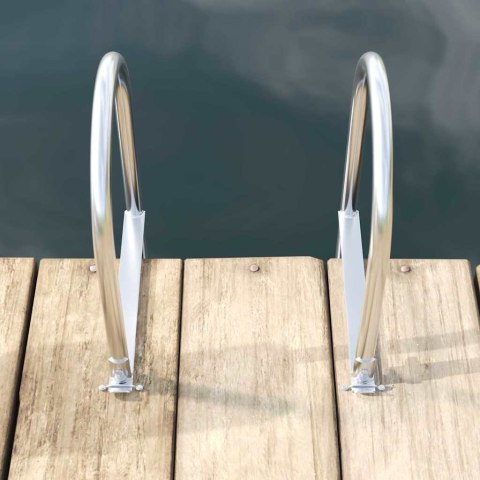 VidaXL Drabinka dokowa 5-stopniowa Srebrny 45 ×11,5 ×190 cm Aluminium