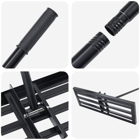 VidaXL Poziomica ogrodowa Czarny Stal malowana proszkowo