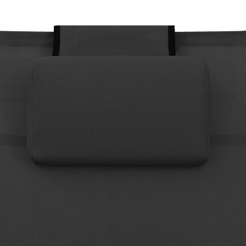 LEŻAK OGRODOWY Z TWORZYWA TEXTILENE I ALUMINIUM CZARNY