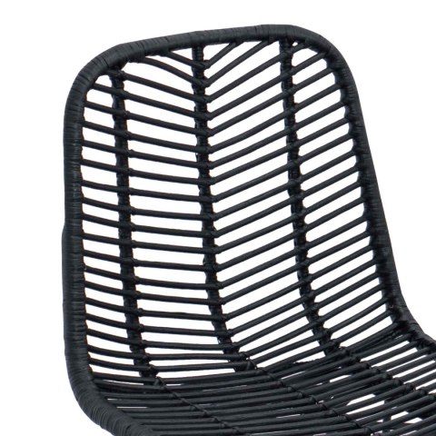 KRZESŁO BAROWE 2 SZT CZARNY 44,5X53X111CM RATTAN I ŻELAZO