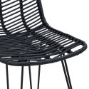 KRZESŁO BAROWE 2 SZT CZARNY 44,5X53X111CM RATTAN I ŻELAZO