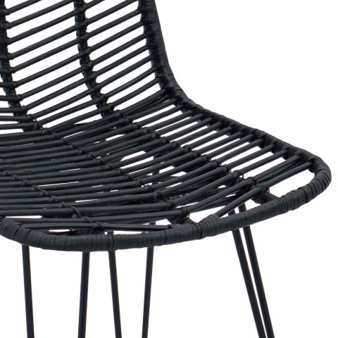 KRZESŁO BAROWE 2 SZT CZARNY 44,5X53X111CM RATTAN I ŻELAZO