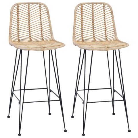 KRZESŁO BAROWE 2 SZT NATURALNY 44,5X53X111CM