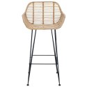 KRZESŁO BAROWE 2 SZT NATURALNY 55X52X92CM RATTAN I ŻELAZO