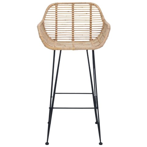 KRZESŁO BAROWE 2 SZT NATURALNY 55X52X92CM RATTAN I ŻELAZO