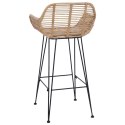 KRZESŁO BAROWE 2 SZT NATURALNY 55X52X92CM RATTAN I ŻELAZO