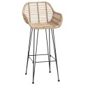 KRZESŁO BAROWE 2 SZT NATURALNY 55X52X92CM RATTAN I ŻELAZO
