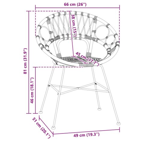 VidaXL Krzesło jadalniane 2 pcs Czarny 65 x 55,5 x 81 cm