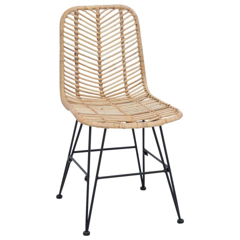 VidaXL Krzesło jadalniane 2 pcs Naturalny 44.5 x 55 x 85 cm