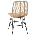 VidaXL Krzesło jadalniane 2 pcs Naturalny 44.5 x 55 x 85 cm