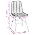VidaXL Krzesło jadalniane 2 pcs Naturalny 44.5 x 55 x 85 cm