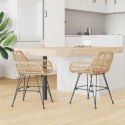 VidaXL Krzesło jadalniane 2 pcs Naturalny 55 x 50 x 74 cm
