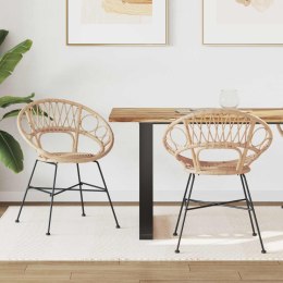 VidaXL Krzesło jadalniane 2 pcs Naturalny 65 x 55,5 x 81 cm