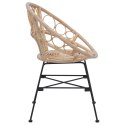VidaXL Krzesło jadalniane 2 pcs Naturalny 65 x 55,5 x 81 cm