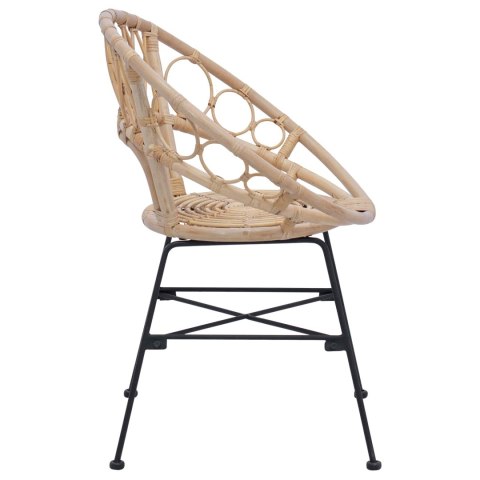 VidaXL Krzesło jadalniane 2 pcs Naturalny 65 x 55,5 x 81 cm