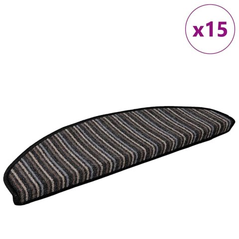 VidaXL Samoprzylepne maty na schody 15 pcs Antracyt 65 x 21 x 4 cm