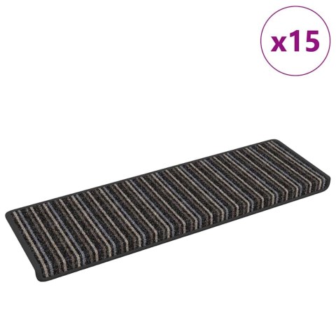 VidaXL Samoprzylepne maty na schody 15 pcs Antracyt 65 x 21 x 4 cm