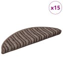 VidaXL Samoprzylepne maty na schody 15 pcs Brązowy 56 x 17 x 3 cm