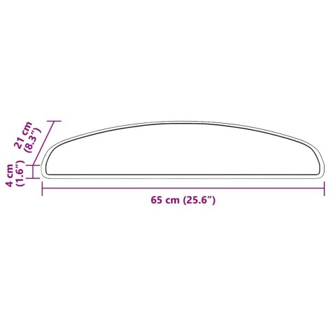 VidaXL Samoprzylepne maty na schody 15 pcs Brązowy 65 x 21 x 4 cm