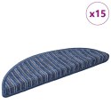 VidaXL Samoprzylepne maty na schody 15 pcs Niebieski 56 x 17 x 3 cm