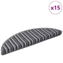 VidaXL Samoprzylepne maty na schody 15 pcs Szary 56 x 17 x 3 cm