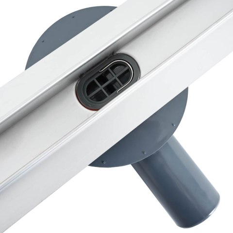 VidaXL 360° Odpływ prysznicowy z cienkim modelem Srebrny 50 cm