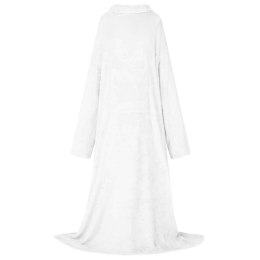 VidaXL Bluza-koc Biały Flanela