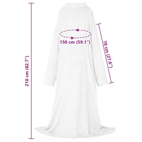 VidaXL Bluza-koc Biały Flanela